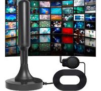 Antenne TV numérique Freeview intérieure avec signal fort UK portée de plus de 300 km-Antenne TV intelligente d'extérieur-Radio VHF/UHF/DAB/4K/1080p (HD01)