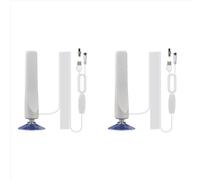 Antenne TV numérique HD d'intérieur 2X, portée de 80 km, amplificateur DVB-T2, récepteur de signal satellite clair