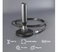 Antenne TV numérique HD pour intérieur et extérieur,base magnétique,prise en charge de la réception à 360 °,4K,1080P,HDTV,chaînes locales gratuites Black