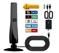 Antenne TV numérique intelligente 4K HD - Signal amplifié, Récepteur polyvalent | Noir