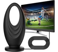 Antenne TV numérique intérieure HD avec amplificateur de Signal, portée de Plus de 1280 km, Compatible avec Les téléviseurs intelligents 4K 1080p et Les téléviseurs Plus Anciens