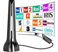 Antenne Tv Numérique Interne, Amplifiée, 450 Mètres, 8 Canaux, Réception 360 Degrés