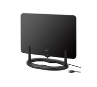 August DTA455 Antenne TV Intérieur Puissante Numérique Plate Haut Gain 5dBi | Antenne TNT HD 1080P Extérieur Longue Portée 50km, Câble Coaxial 3m, Fixation Murale ou Autoportante pour Maison Camping-Car