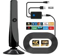 Antenne TV numérique, puissante antenne HDTV intérieure extérieure avec amplificateur, réception 360° de 50 miles Antenne TV