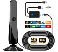 Antenne TV numérique, puissante antenne HDTV intérieure extérieure avec amplificateur, réception 360° de 50 miles Antenne TV, pris
