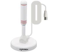 Antenne TV Portable intérieur/extérieur avec Base magnétique,réception à 360°,antenne TV numérique Freeview,4K 1080p VHF UHF(Blanc)