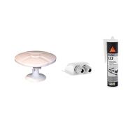 Antenne TV TNT Extérieure - OMNIDIRECTIONNELLE - Amplificateur 40 dB - 2 Sorties TV - Colle Sikaflex-522