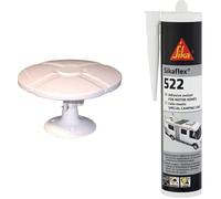 Antenne TV TNT Extérieure - TONNA - Amplificateur 40 dB - Omnidirectionnelle - Blanc - Camping-Car