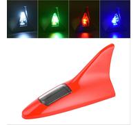 Antenne Universelle De Toit D'aileron De Requin De Voiture,Lumière Flash Led À Énergie Solaire,Radio Automobile,Modification D'aile Arrière De Toit,Lumière Décorative - Type Red 1pc