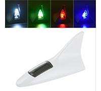 Antenne Universelle De Toit D'aileron De Requin De Voiture,Lumière Flash Led À Énergie Solaire,Radio Automobile,Modification D'aile Arrière De Toit,Lumière Décorative - Type White 1pc
