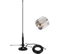 Antenne Vhf Uhf 136-174Mhz 400-460Mhz Bi-Bande Pl259 Mâle Base Magnétique Con Kit Aereo Di Terra Pour Btech Icom Midland Tyt Radio Mobile Radioamateur Radio Bidirectionnelle