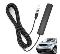Antenne Voiture Autoradio Adhésive Amplificateur, Antenne Radio Voiture Courte Universel FM AM avec Connecteur DIN, 5m de Câble Compatible avec Voitures Camions SUV Marine, Amplifiée HD pour Stéréo