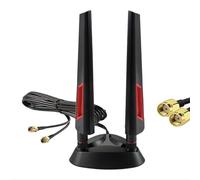 Antenne Wi-Fi 6E Tri-Band 2,4 GHz 5,8 GHz 6 GHz avec base magnétique | Antenne WiFi pour PC de bureau, carte mère, routeur sans fil, hotspot WiFi 6/6E, extension de réseau