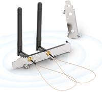 Antenne Wifi 2,4 Ghz 5,8 Ghz 3Dbi Mimo Rp-Sma Mâle + Câble 25Cm De Presa Micro Coassiale 0.25M + Support De Slot Pcie Pour Carte Réseau Sans Fil Intel M.2 Ngff Adaptateur Routeur Wifi Laptop Pc