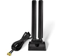Antenne WiFi 6E-Amplificateur de signal Wi-Fi-Tri-bande-Base magnétique avec RP-SMA-200 cm-Rallonge pour cartes Wi-Fi,carte PCI,PC,carte mère Bluetooth,routeur WiFi 6