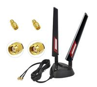 Antenne WiFi 6E AQTAQ tri-Bande WiFi 6 GHz 5 GHz 2,4 GHz RP-SMA, Base magnétique avec câble d'extension de 2 m pour PC, Carte mère Bluetooth, routeur WiFi 6, Appareil Photo, PC de Bureau sans Fil