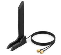 Antenne WiFi 6E PC Tri-Bande 2.4GHz 5GHz 6GHz avec Base Magnétique, Câble d'Extension SMA pour ASUS MSI Gigabyte B650 B550 B760, Récepteur Bluetooth Carte Mère Ordinateur de Bureau Gaming Routeur