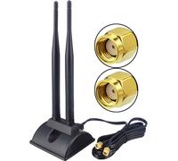 Antenne WiFi Bi - Bande 2,4 GHz 5,8 GHz RP - SMA Antenne WiFi avec rallonge de 2M/6,5ft pour PC de Bureau PCI pcie WiFi Carte Bluetooth routeur de réseau sans Fil