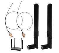 Antenne WiFi RP-SMA Mâle 8dBi 2.4GHz 5GHz 5.8GHz, Câble Coaxial MHF4 à RP-SMA Femelle 25cm, Compatible avec Cartes Réseau Intel M.2 NGFF pour Routeurs, Caméras IP et Adaptateurs USB