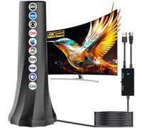 Antennes TV d'intérieur, antenne pour Smart TV avec récepteur amplificateur de signal à 360°, antennes numériques prend en charge les téléviseurs 4K 8K 1080p