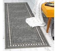Antep Rugs Alfombras Tapis de Couloir d'intérieur Moderne avec Bordure antidérapante (antidérapant) - Poils Bas - Revers en Caoutchouc (Gris, 0,6 x 2,1 m)