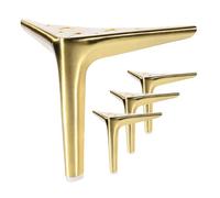 Anterrific - Lot de 4 pieds de meubles en or brossé de 15,2 cm, en métal, pour canapé, armoire, pouf, table, chevet et commode - Rechange à monter soi-même