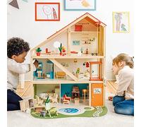 anTes interieur Maison de poupée XXL avec Plus de 80 pièces, Bois FSC, non genré, Ascenseur, Toit Amovible, avec système solaire