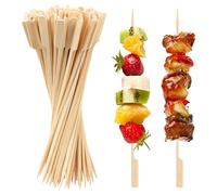 ANTETOK Lot de 100 brochettes en bambou de 25 cm de qualité alimentaire pour amuse-bouche, kebab, canapé, guimauve, fruits et hamburger