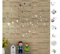 ANTEVIA® Adhésif Effet Miroir Stickers muraux Autocollants Décoratifs - Etoiles 10cm (Lot de 50)