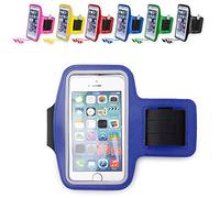 ANTEVIA - Brassard téléphone étanche universel + poche clés | Taille max : 6.4 Pouces soit 16.2cm |Matière : PU |Brassard de sport pour smartphone Porte téléphone | Couleur: Bleu (Kelan bleu)