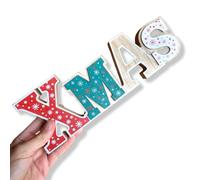 ANTEVIA - Décoration Lettres de Noël Christmas 3D en Bois 30 x 10 x 2cm | Plus DE 10 MODÈLES | Déco noël Design et Solide (Xmas 1)