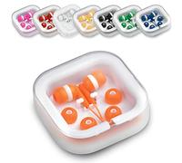 ANTEVIA - Écouteurs filaires Intra auriculaire avec boîte de Rangement et 3 Jeux d'oreillettes |Plus DE 10 MODELES |Anti-Bruit | Couleur: Orange (Cort Orange)