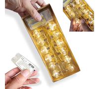 ANTEVIA - Guirlande Lumineuse de Noël 120cm Lumière Chaude 12 Boules | Boules LED en Verre | Sapin Table Décoration |Plus DE 10 MODÈLES |Couleur : Beige (Guirlande L4)