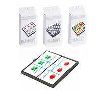 ANTEVIA - Jeux de société Morpion avec Plateau et pions magnétiques | Format Voyage Pliable | Set Jeu Classiques (Diamond Morpion)