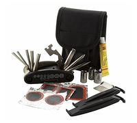 ANTEVIA - Kit de réparation vélo | PLUS DE 10 MODÈLES | Set Trousse Outils VTT Rustine Pneu| Matière: Acier inoxydable| Couleur : Noir (Lance)