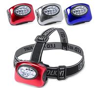 ANTEVIA - Lampe frontale LED rouge avec sangles réglables |5 LEDS ultra puissantes | PLUS DE 20 MODÈLES | Matière : Aluminium | Torche à piles | Lecture de poche | Couleur : Rouge (Lokys rouge)