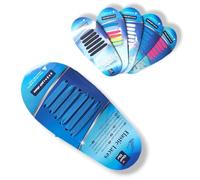 ANTEVIA - Lot de 12 lacets élastique adulte et enfant bleu | Plat avec fermoir en métal | PLUS DE 10 MODÈLES | Autobloquant | Chaussures Basquet (Elastic laces bleu)