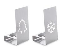 ANTEVIA - Lot de 2 Supports de Bougie en Acier avec Motif noël | Plus DE 10 MODÈLES | Décoration Chauffe Plat | Motif: Flocon Sapin (Tylldalen)