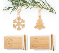 ANTEVIA - Lot de 2 Cartes de vœux noël en Bois avec Suspension pour Sapin de noël et enveloppe | Plus DE 10 MODÈLES (BooCard)