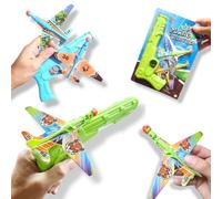 ANTEVIA - Lot de 2 Planeurs Avion + Pistolet Lanceur | Enfant | Jouet | Couleurs ALÉATOIRES | Léger et Solide | Jeux Catapulte (Plane Launcher)