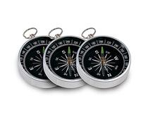 ANTEVIA - Lot de 3 boussoles de Poche Haute précision en métal | | Plus DE 10 MODÈLES | Camping Randonnée Plein air |Couleur : Noir (Nansen)