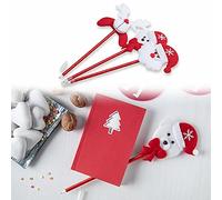 ANTEVIA - Lot de 3 stylos à bille rigolo pour enfant thème de noël | PLUS DE 30 MODÈLES | Encre : bleu | Formes: Ours - Renne - Papa Noël | Couleurs : Rouge et blanc (Tidil)