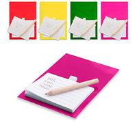 ANTEVIA - Lot de 4 Magnets frigo avec Bloc Notes de 40 Feuilles et Mini Crayon en Bois Gris | Plus DE 10 MODÈLES | Aimant | Couleurs : Jaune Rouge Vert Violet (Yakari)