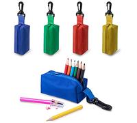 ANTEVIA - Lot de 4 trousses de 8 crayons de couleur + 1 taille crayon (32 crayons + 4 tailles crayons) | PLUS DE 15 MODELES| Couleur : Bleu Jaune Rouge Vert (Migal)
