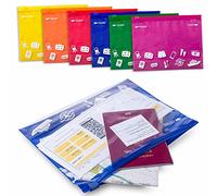 ANTEVIA - Lot de 5 Pochettes pour Documents de Voyage ou Autre | Plus DE 20 MODÈLES | Avion Porte Feuille Famille Femme Homme | Couleurs: Bleu Jaune Orange Rouge Vert Violet (Dusky)