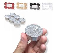 ANTEVIA - Lot de 6 Bougies Chauffe Plat pailletées Grises inodores | Plus DE 10 MODÈLES | Fête noël (Virtuapail Gris)