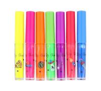 ANTEVIA - Lot de 7 gloss pour enfants fille avec finition pailletée lumineuse | PLUS DE 10 MODÈLES | Brillant à lèvres fluo | Couleur : Bleu Violet Rose Rouge... (Lip gloss)