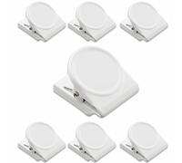 ANTEVIA - Lot de 7 pinces mémo clip magnétique attache mémo | PLUS DE 10 MODÈLES | Nombre pinces : 7 Pcs | Matière : Métal |Couleurs des pinces : Argent (Magnote blanc)