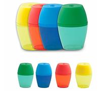 ANTEVIA - Lot de 8 taille-crayons avec réservoir| PLUS DE 15 MODELES DE TAILLE CRAYONS | Couleur: Jaune Rouge Bleu Vert (Tipped)