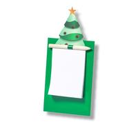 ANTEVIA - Magnet frigo en Forme de Sapin de noël avec Bloc Notes mémo 40 Pages + Crayon Gris| Plus DE 10 MODÈLES | Aimant Vert (Clemen)